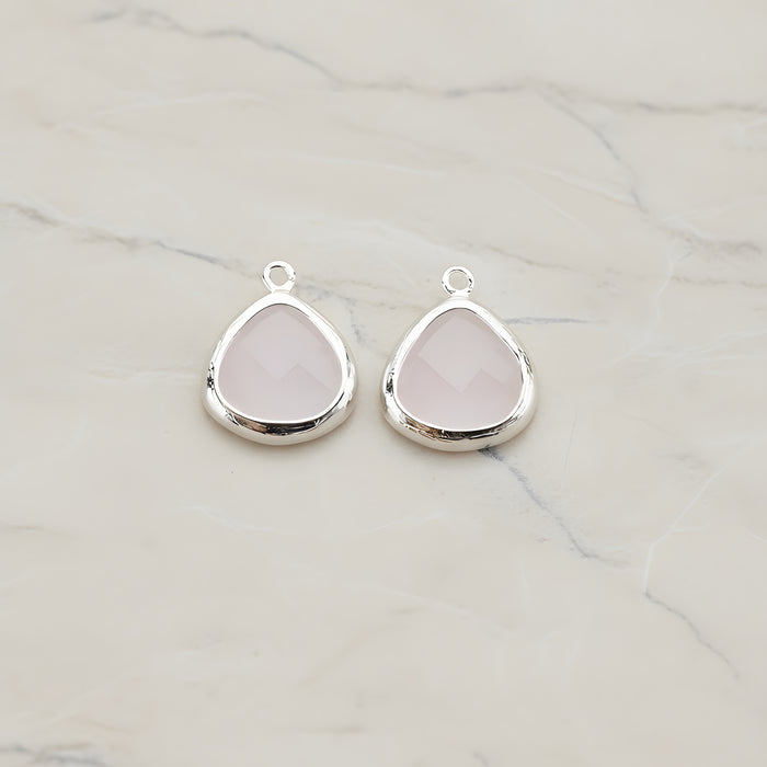 Triangle Nugget Framed Glass Pendant, 2 Pc (FS.124)