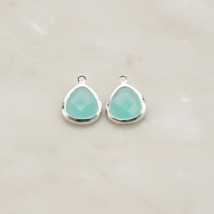Triangle Nugget Framed Glass Pendant, 2 Pc (FS.124)