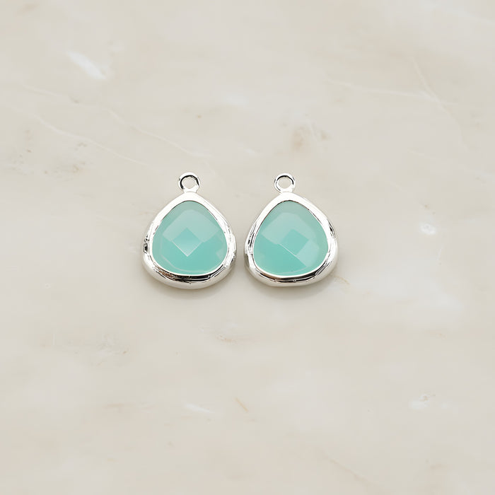 Triangle Nugget Framed Glass Pendant, 2 Pc (FS.124)