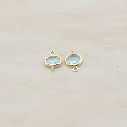 Oval Framed Glass Connector, 2 Pc (FS.125)