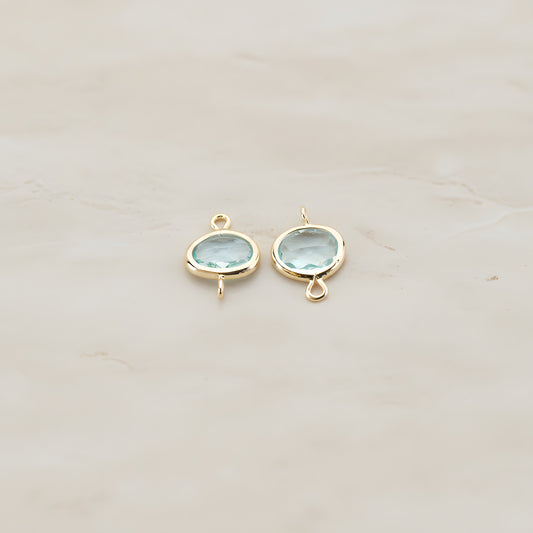 Oval Framed Glass Connector, 2 Pc (FS.125)