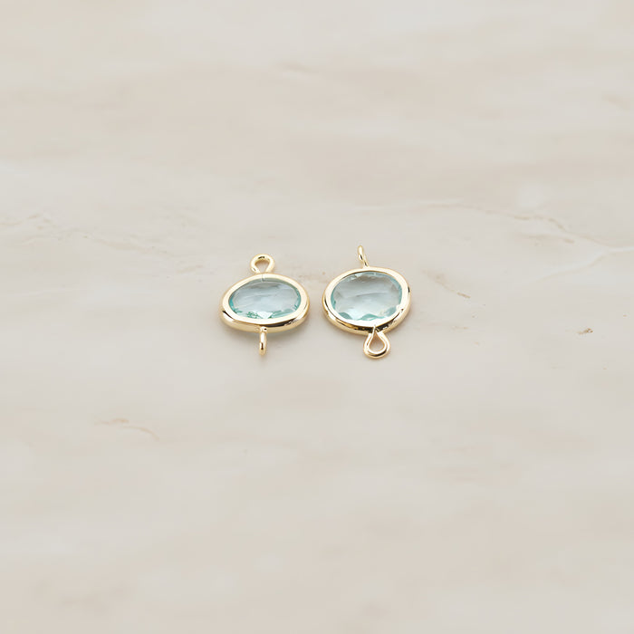 Oval Framed Glass Connector, 2 Pc (FS.125)