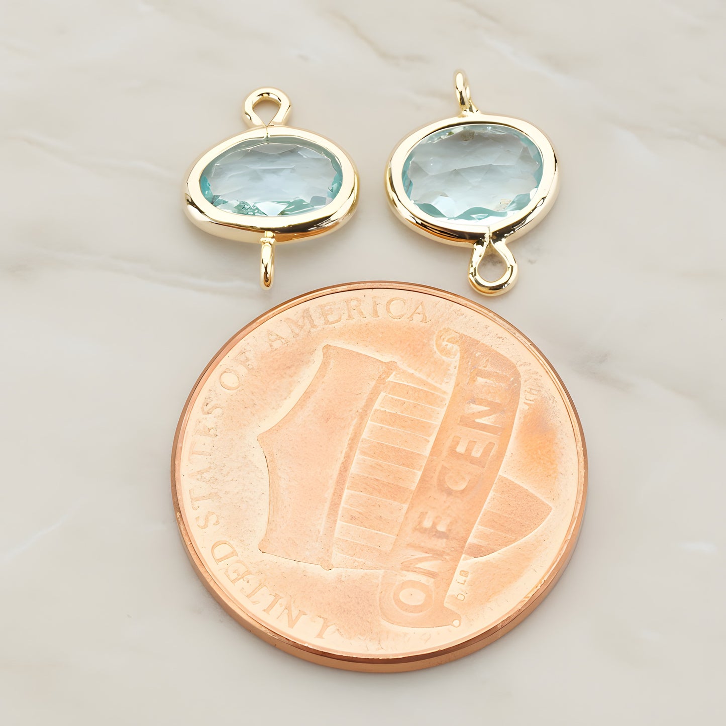 Oval Framed Glass Connector, 2 Pc (FS.125)