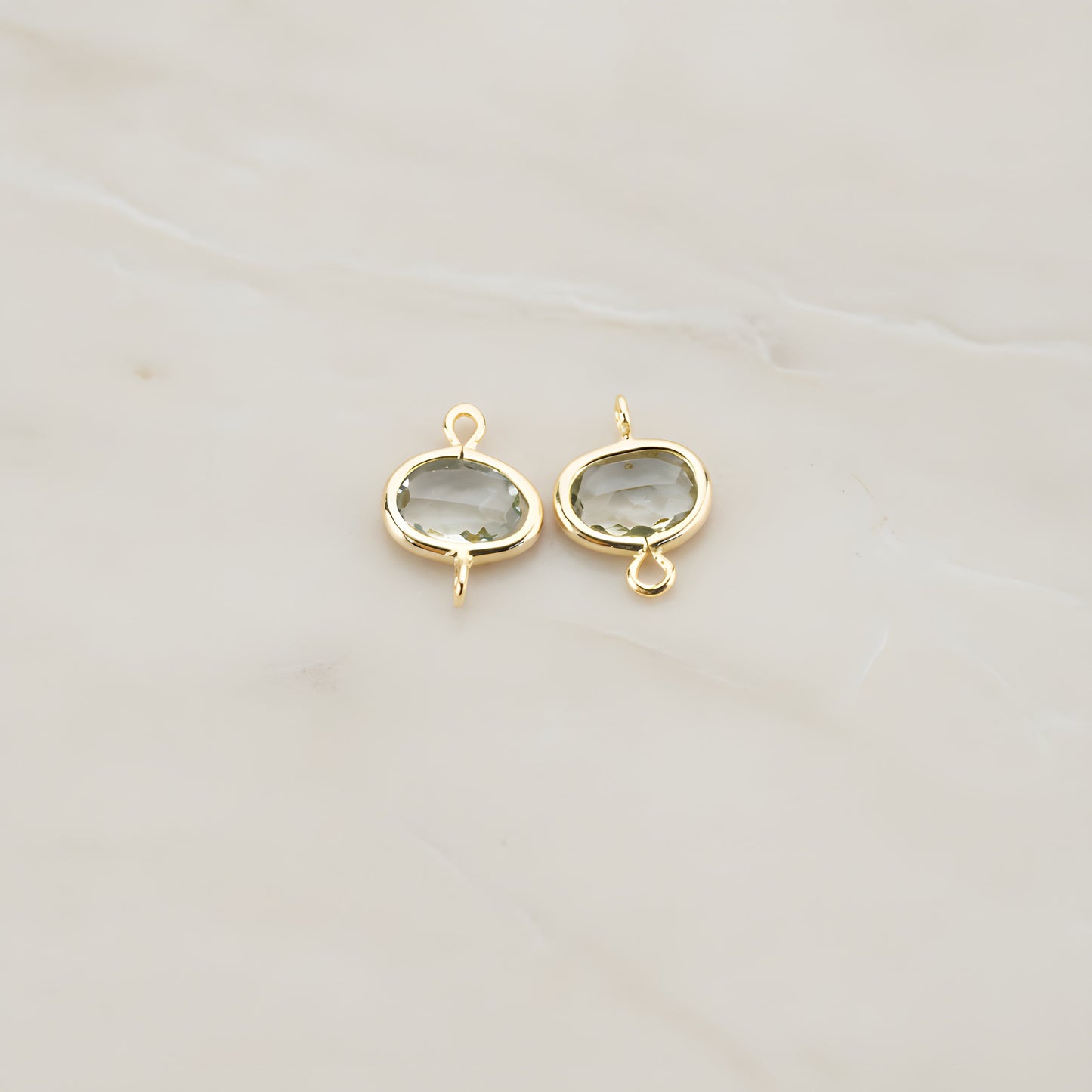 Oval Framed Glass Connector, 2 Pc (FS.125)