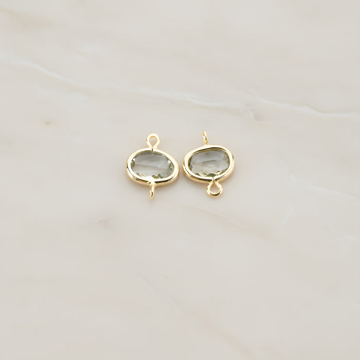 Oval Framed Glass Connector, 2 Pc (FS.125)