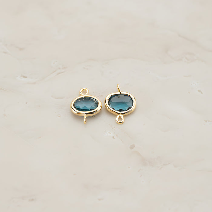 Oval Framed Glass Connector, 2 Pc (FS.125)