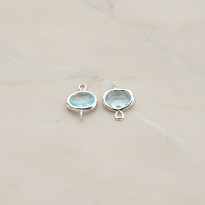 Oval Framed Glass Connector, 2 Pc (FS.125)