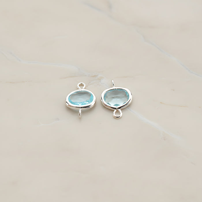 Oval Framed Glass Connector, 2 Pc (FS.125)