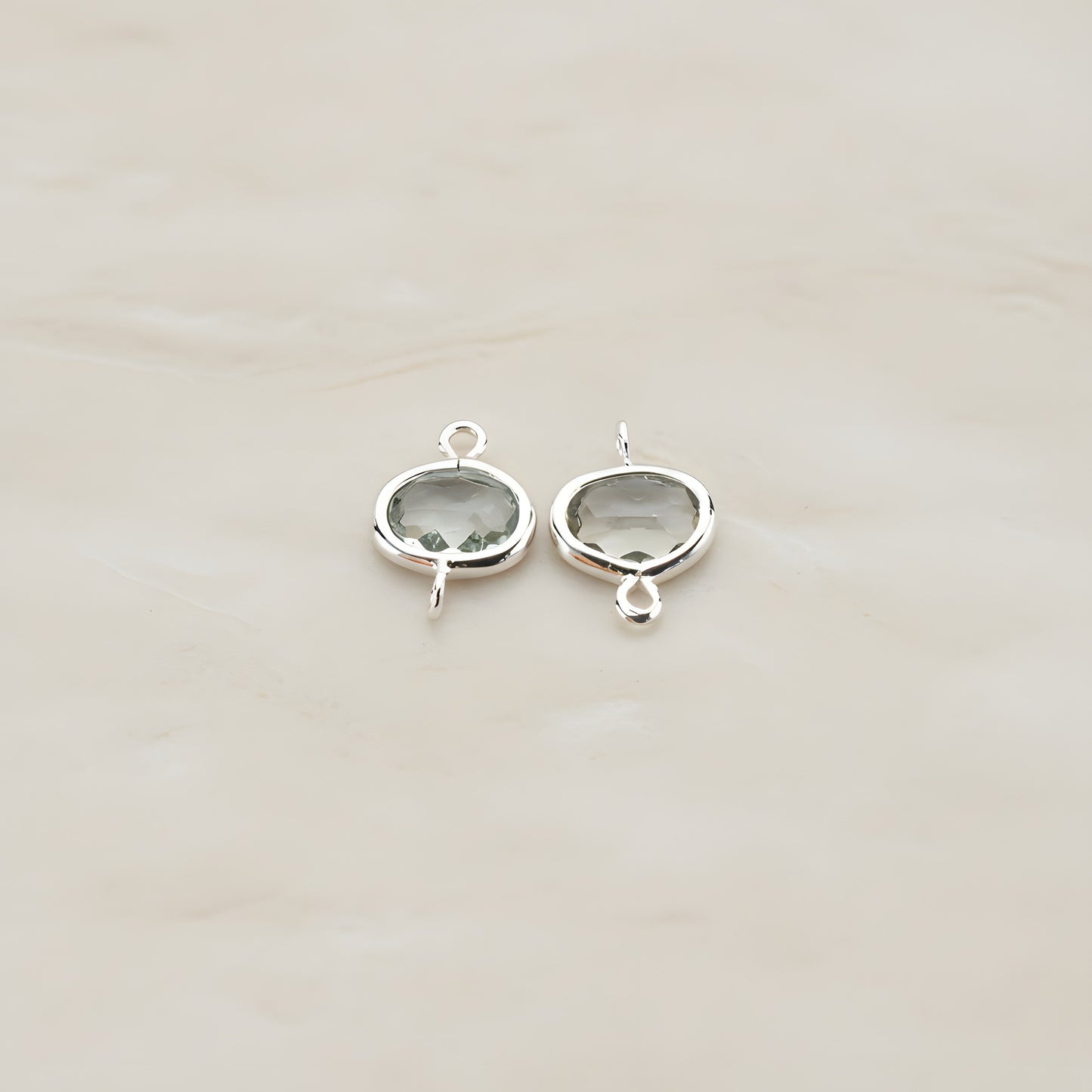 Oval Framed Glass Connector, 2 Pc (FS.125)