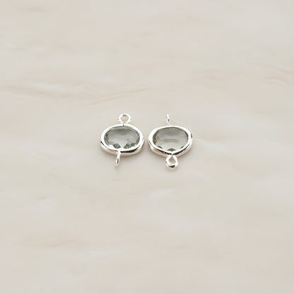 Oval Framed Glass Connector, 2 Pc (FS.125)