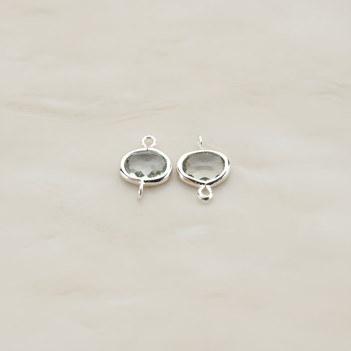 Oval Framed Glass Connector, 2 Pc (FS.125)