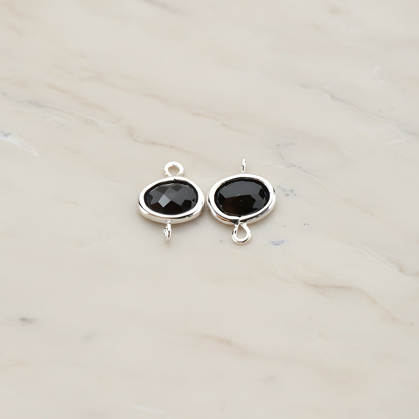 Oval Framed Glass Connector, 2 Pc (FS.125)