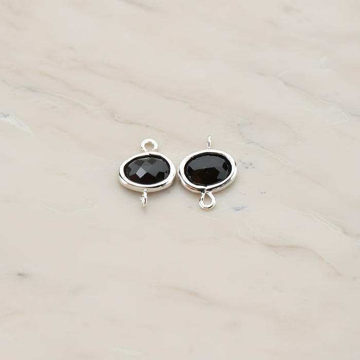 Oval Framed Glass Connector, 2 Pc (FS.125)