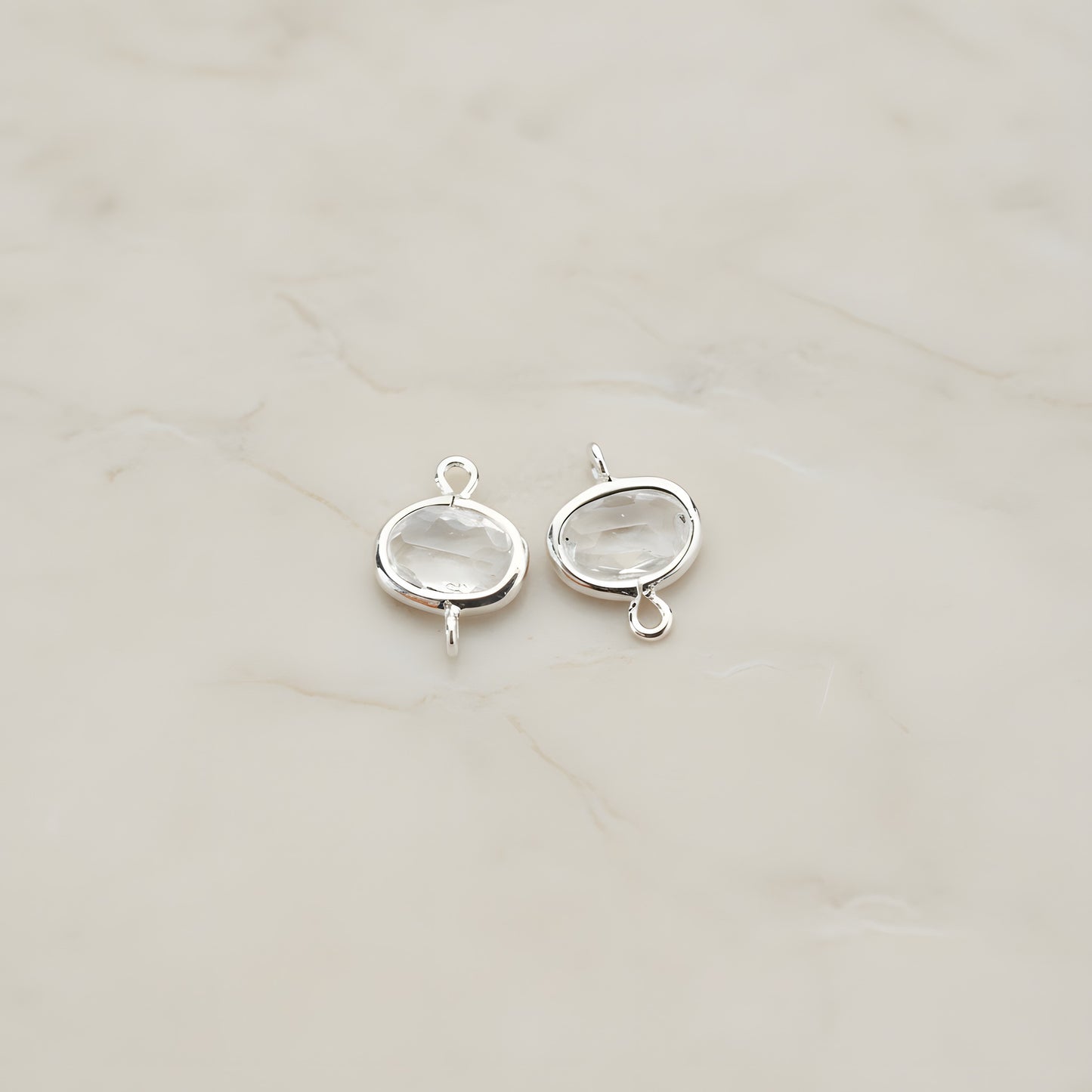 Oval Framed Glass Connector, 2 Pc (FS.125)