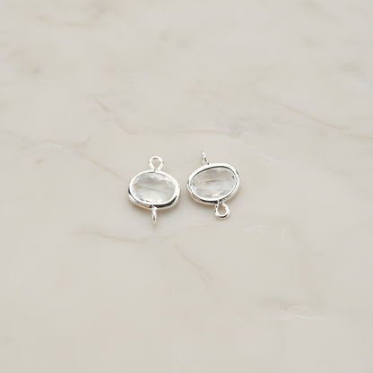 Oval Framed Glass Connector, 2 Pc (FS.125)
