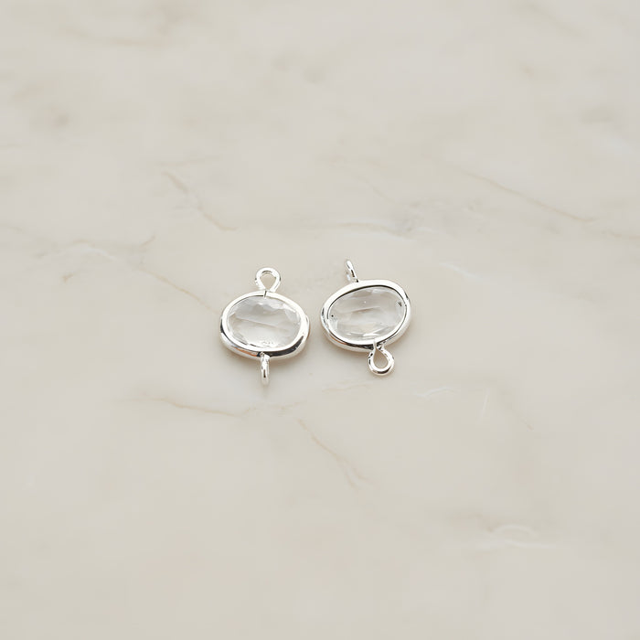 Oval Framed Glass Connector, 2 Pc (FS.125)