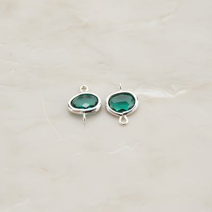Oval Framed Glass Connector, 2 Pc (FS.125)