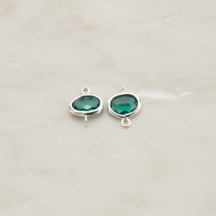Oval Framed Glass Connector, 2 Pc (FS.125)
