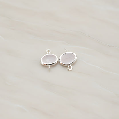 Oval Framed Glass Connector, 2 Pc (FS.125)