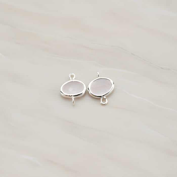 Oval Framed Glass Connector, 2 Pc (FS.125)