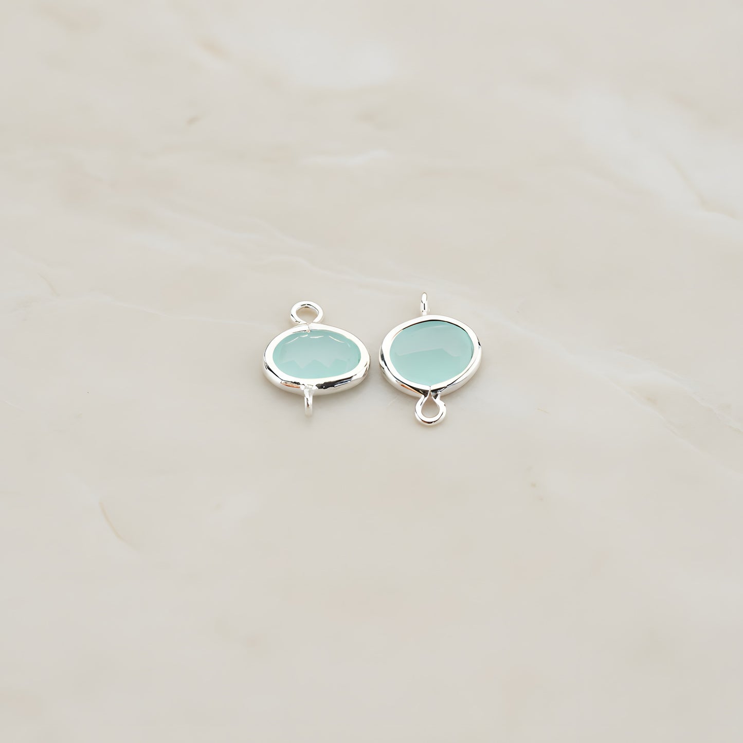 Oval Framed Glass Connector, 2 Pc (FS.125)