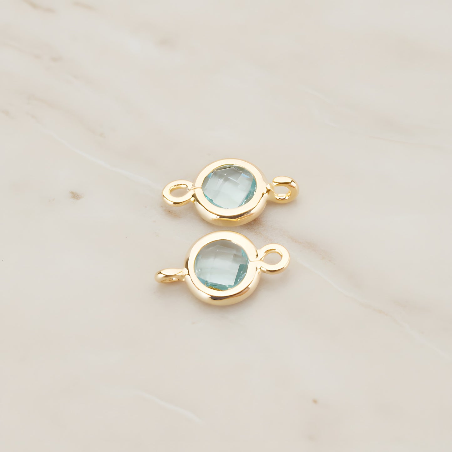 Round Framed Glass Connector, 2 Pc (FS.127)