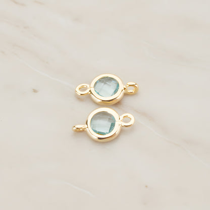 Round Framed Glass Connector, 2 Pc (FS.127)