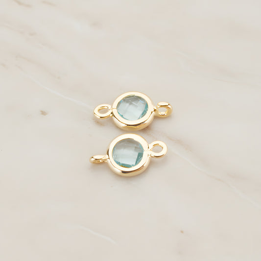 Round Framed Glass Connector, 2 Pc (FS.127)