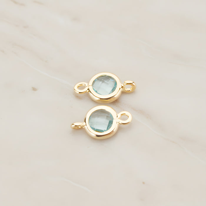 Round Framed Glass Connector, 2 Pc (FS.127)
