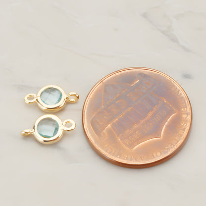 Round Framed Glass Connector, 2 Pc (FS.127)