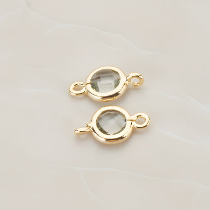 Round Framed Glass Connector, 2 Pc (FS.127)