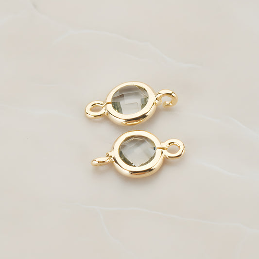 Round Framed Glass Connector, 2 Pc (FS.127)