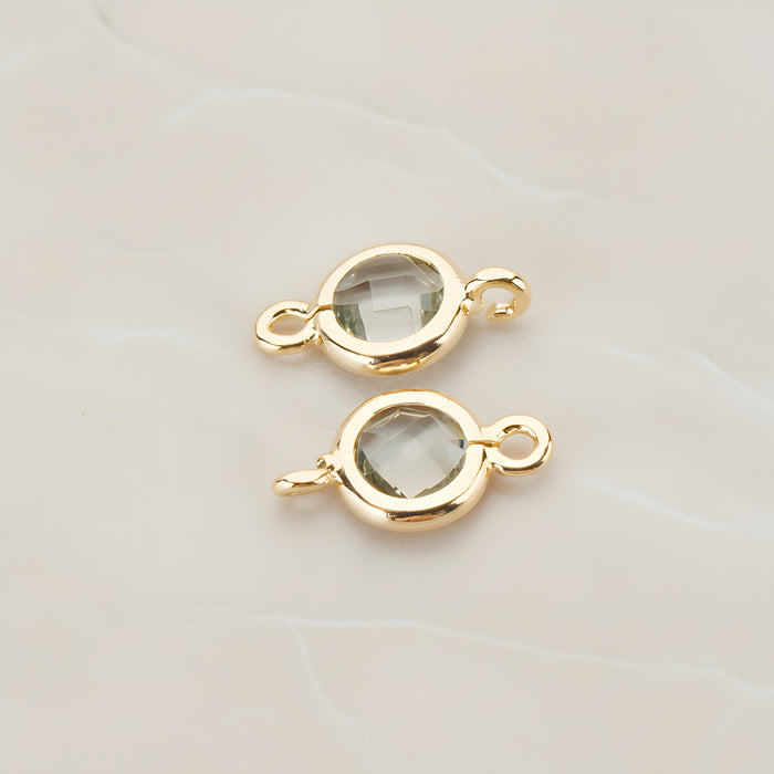 Round Framed Glass Connector, 2 Pc (FS.127)