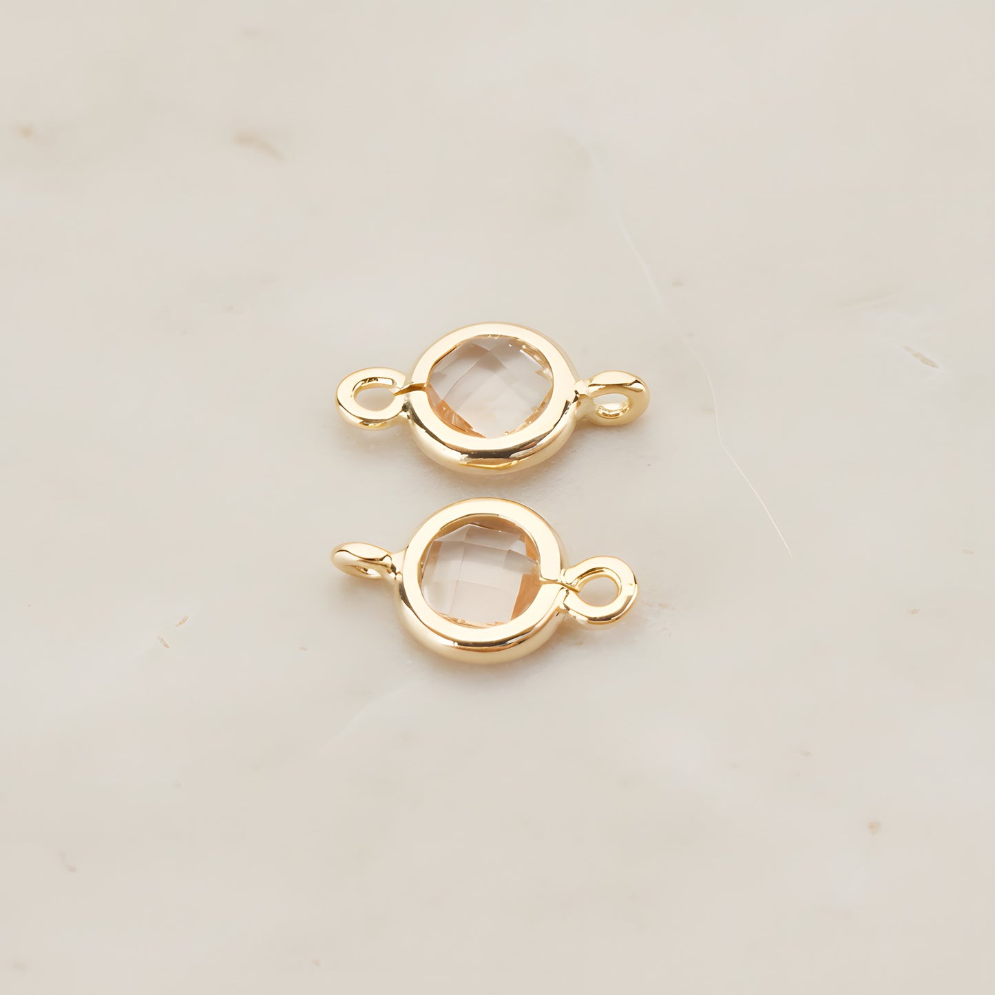 Round Framed Glass Connector, 2 Pc (FS.127)
