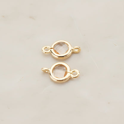 Round Framed Glass Connector, 2 Pc (FS.127)