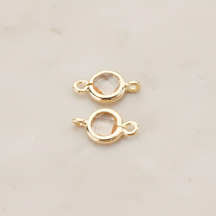 Round Framed Glass Connector, 2 Pc (FS.127)