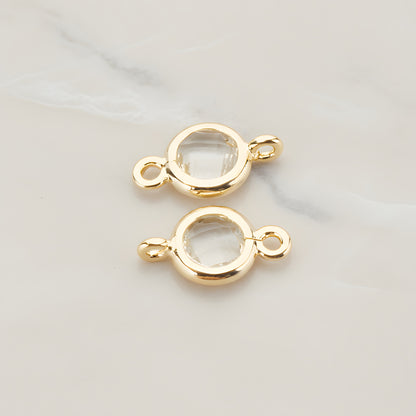 Round Framed Glass Connector, 2 Pc (FS.127)