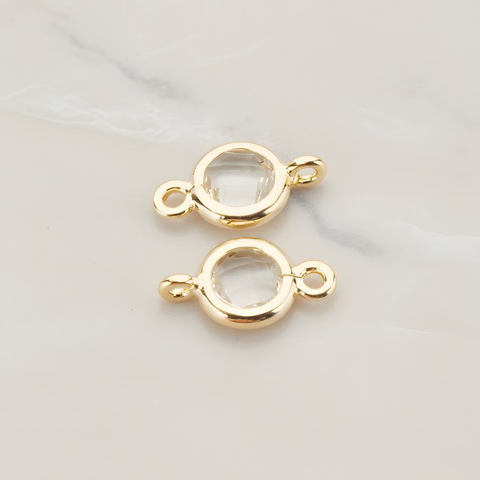 Round Framed Glass Connector, 2 Pc (FS.127)