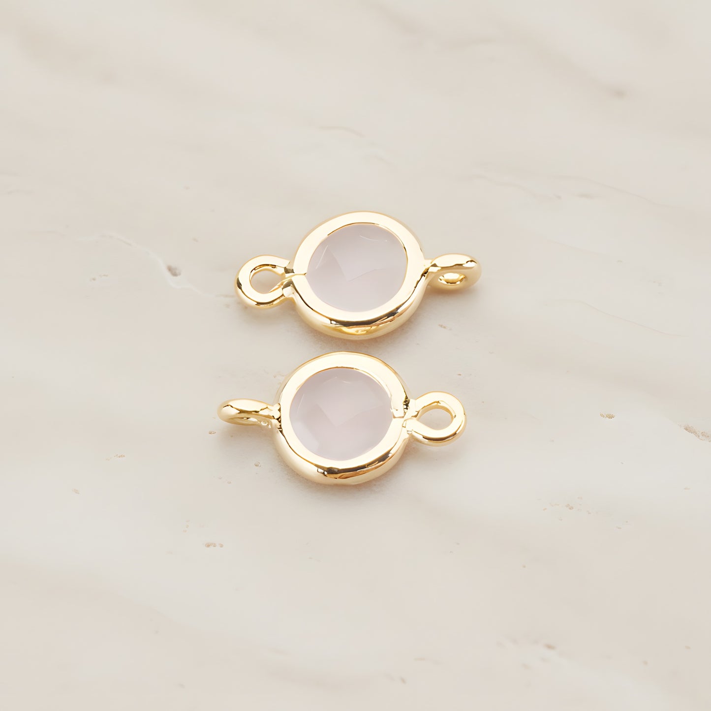 Round Framed Glass Connector, 2 Pc (FS.127)