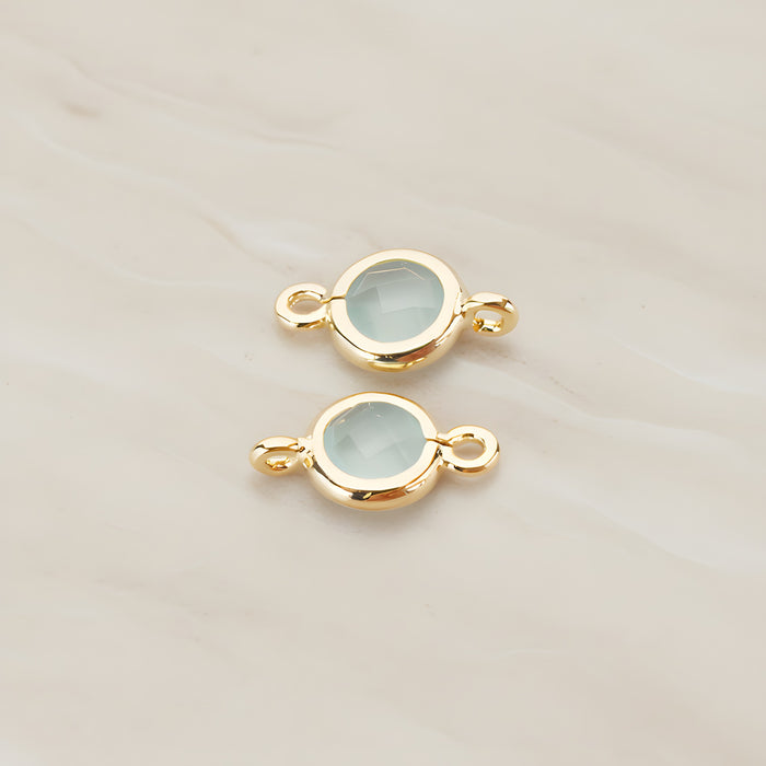Round Framed Glass Connector, 2 Pc (FS.127)