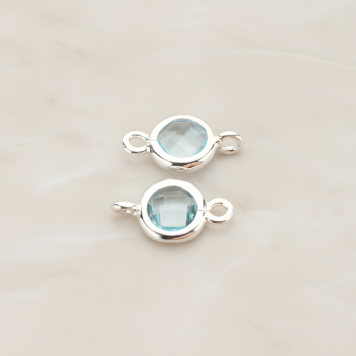 Round Framed Glass Connector, 2 Pc (FS.127)