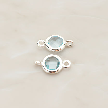 Round Framed Glass Connector, 2 Pc (FS.127)