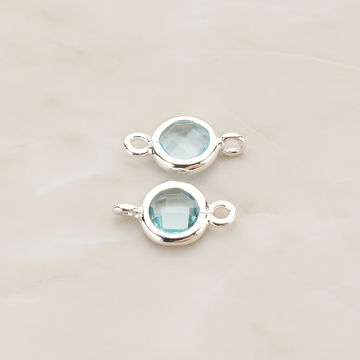 Round Framed Glass Connector, 2 Pc (FS.127)