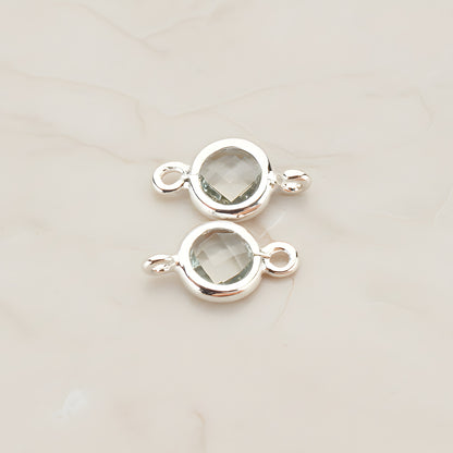 Round Framed Glass Connector, 2 Pc (FS.127)