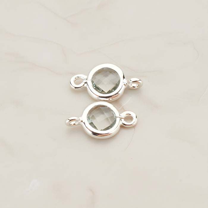 Round Framed Glass Connector, 2 Pc (FS.127)