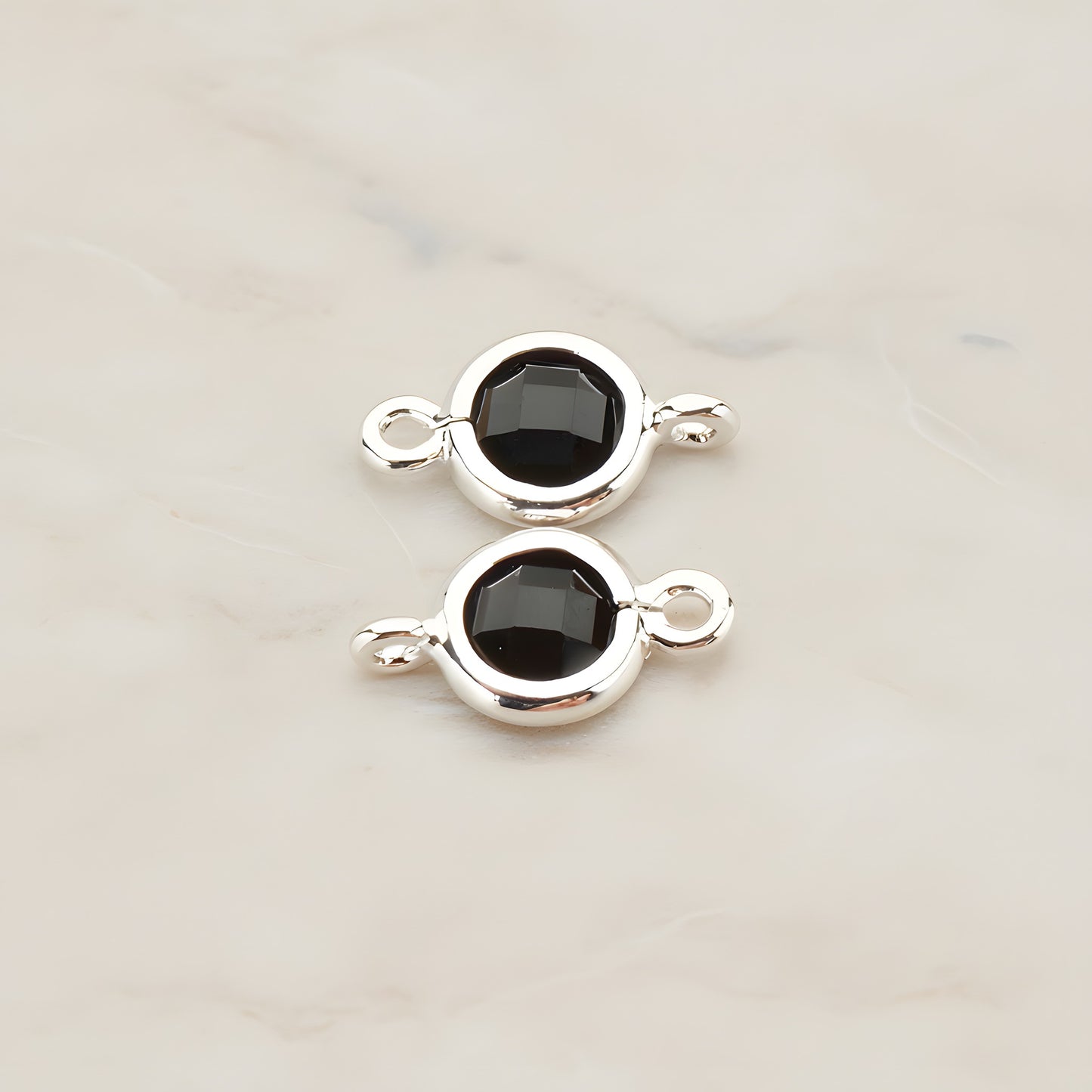 Round Framed Glass Connector, 2 Pc (FS.127)