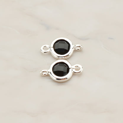 Round Framed Glass Connector, 2 Pc (FS.127)