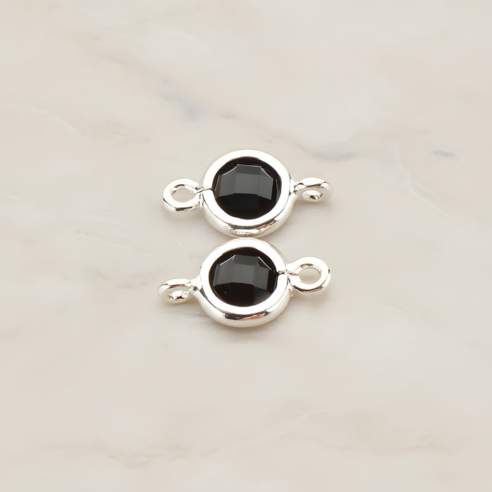 Round Framed Glass Connector, 2 Pc (FS.127)