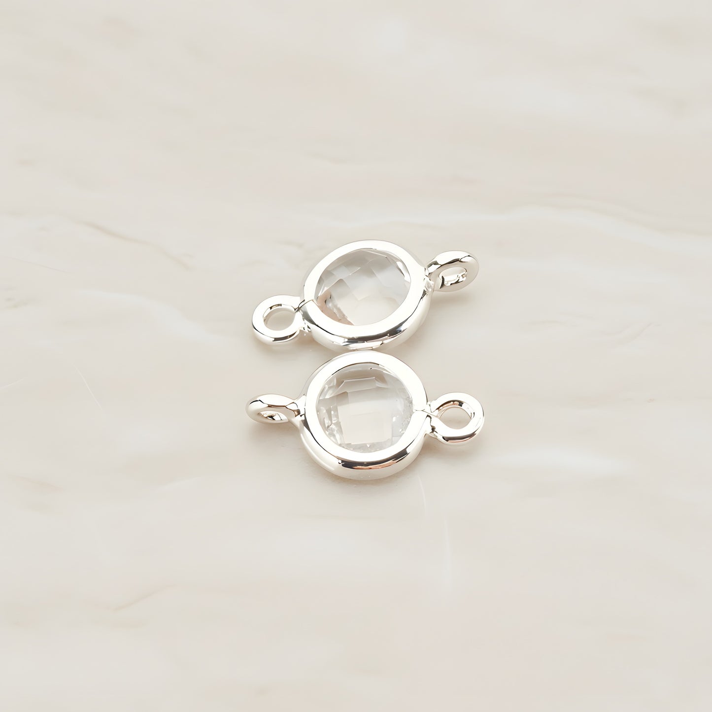 Round Framed Glass Connector, 2 Pc (FS.127)