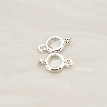 Round Framed Glass Connector, 2 Pc (FS.127)